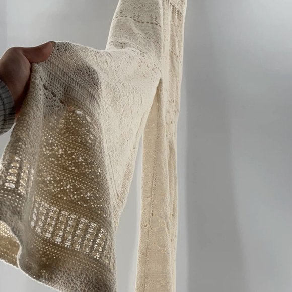 Free People Moon Bay Crochet One-Piece Jumpsuit size Medium MSRP: $198 - Picture 13 of 13